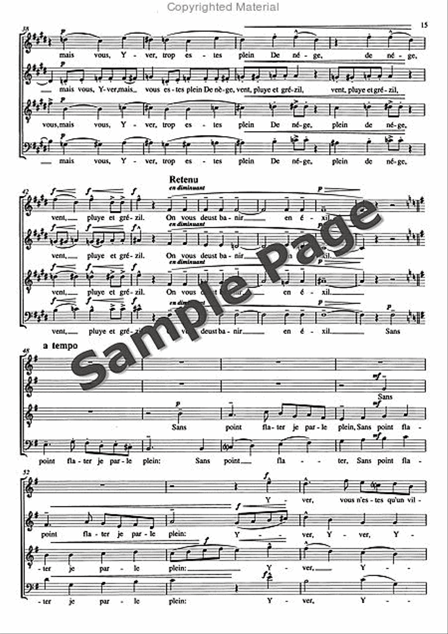 3 Songs of Charles d'Orleáns 4-Part scores gallery preview page 16