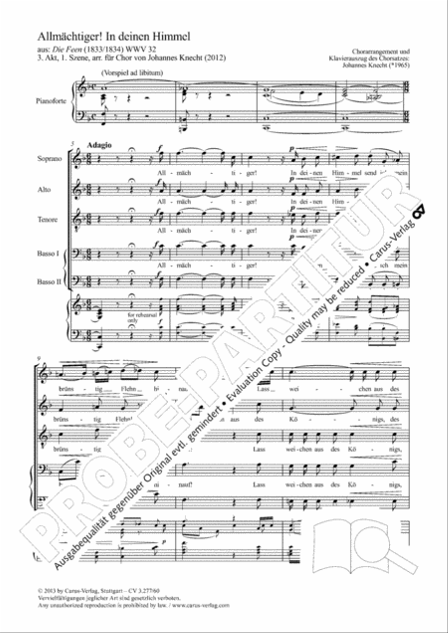 Allmachtiger! In deinen Himmel Choir scores gallery preview page 2
