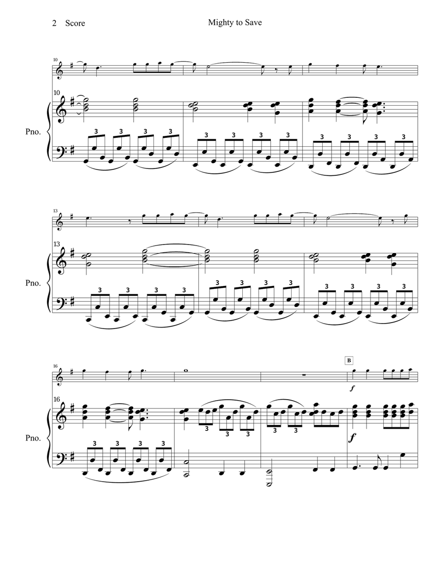 Mighty To Save Piano scores gallery preview page 3