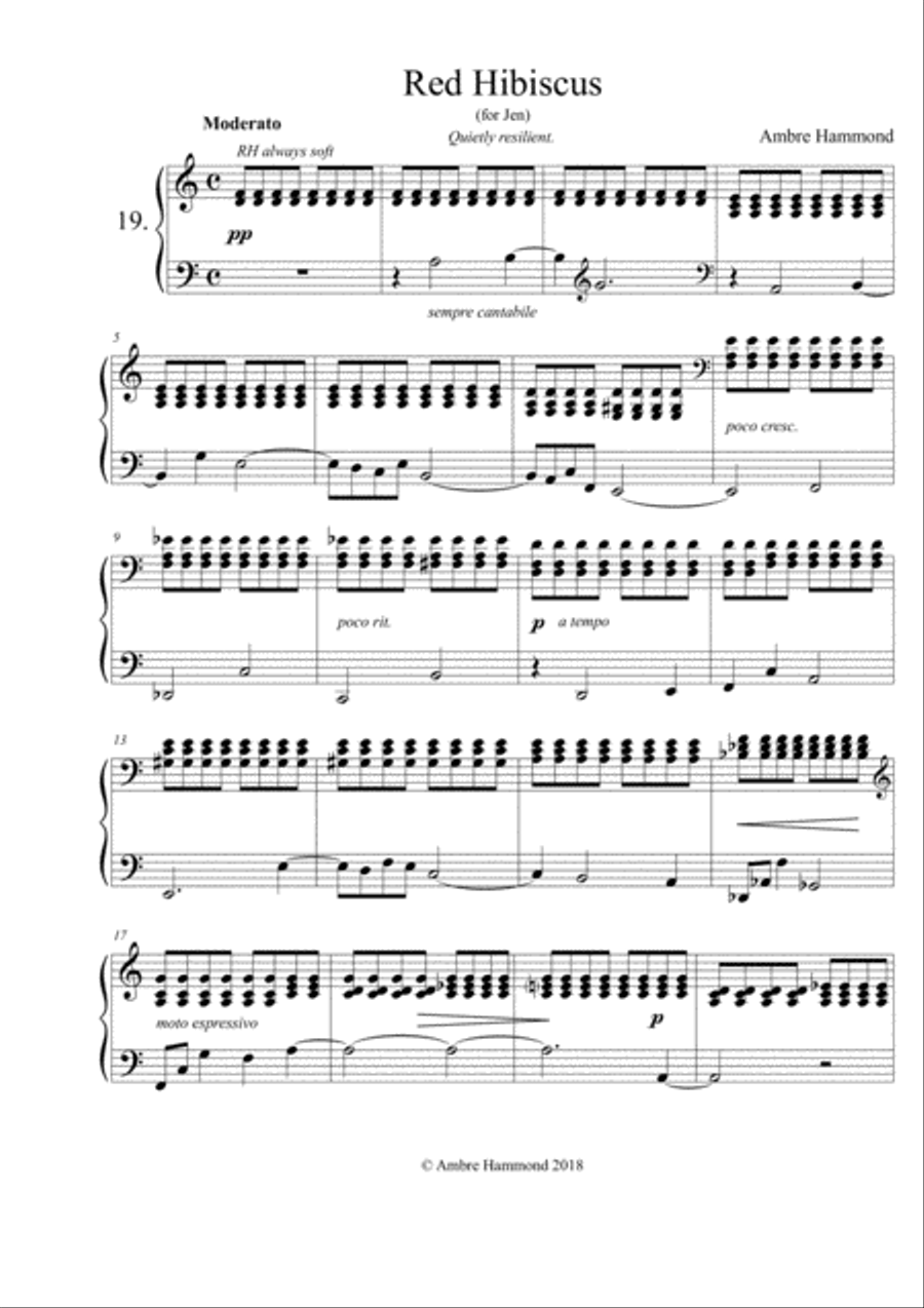 Red Hibiscus Piano Solo scores gallery preview page 1