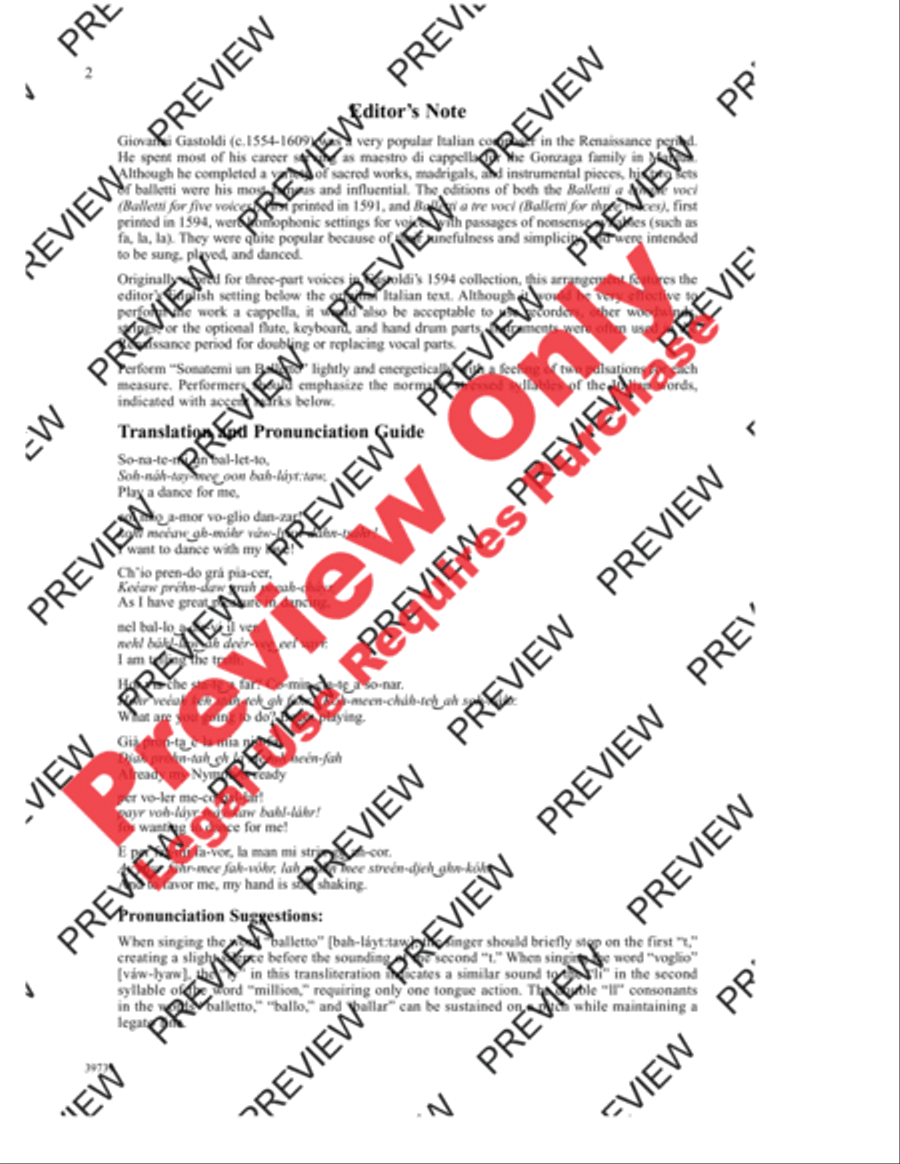 Sonatemi un Balletto Men's Choir scores gallery preview page 2
