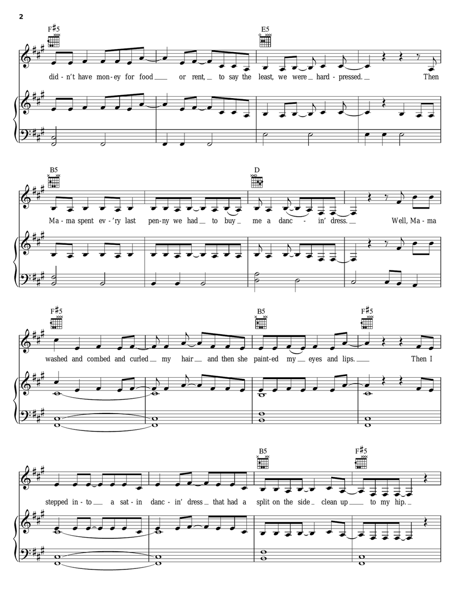 Fancy Piano, Vocal, Guitar scores gallery preview page 2