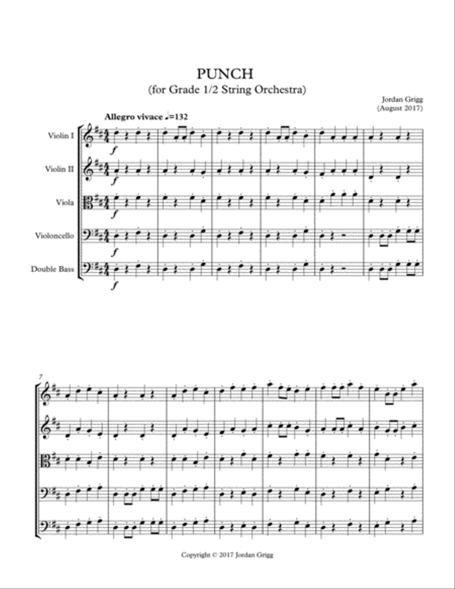 PUNCH (for Grade⅟₂ String Orchestra) String Orchestra scores gallery preview page 2
