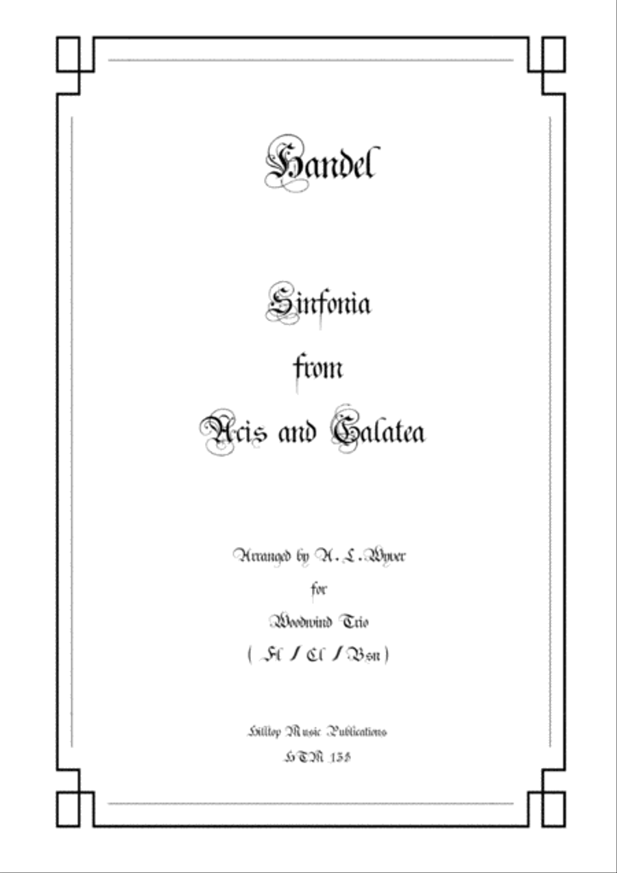 Sinfonia from Acis and Galatea arr. flute, clarinet and bassoon. Woodwind Trio scores gallery preview page 1