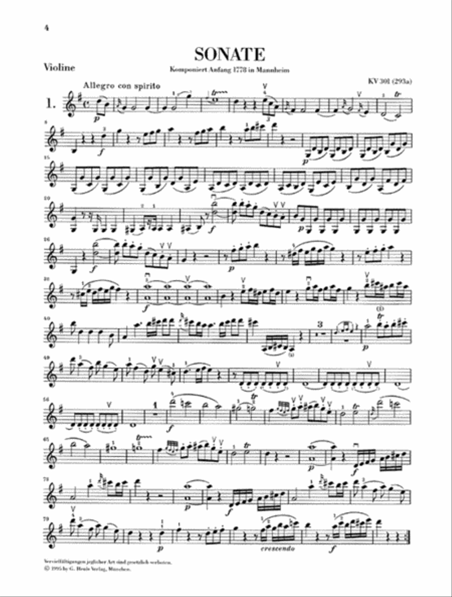 Sonatas for Piano and Violin – Volume I Violin Solo scores gallery preview page 4
