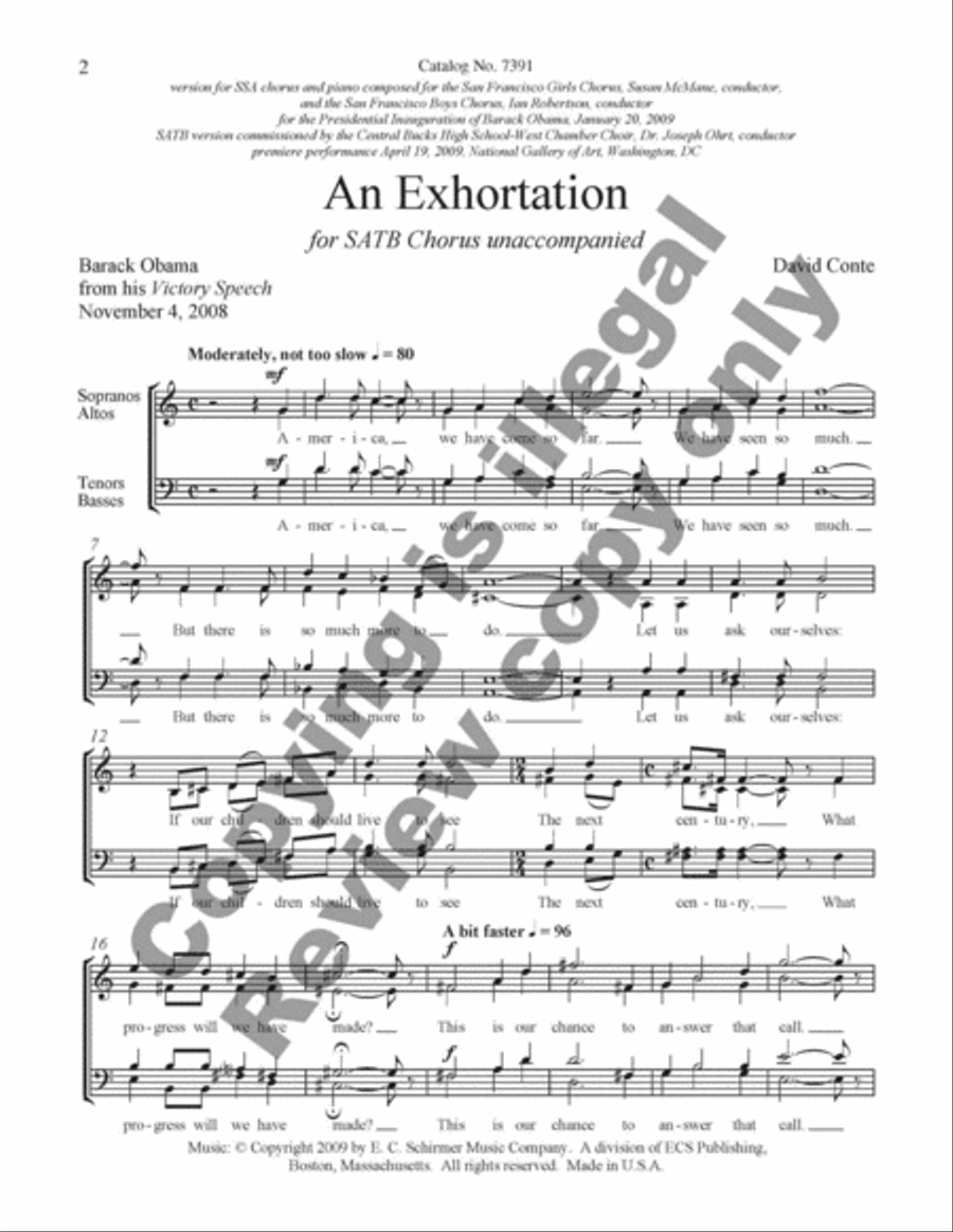 An Exhortation 4-Part scores gallery preview page 4
