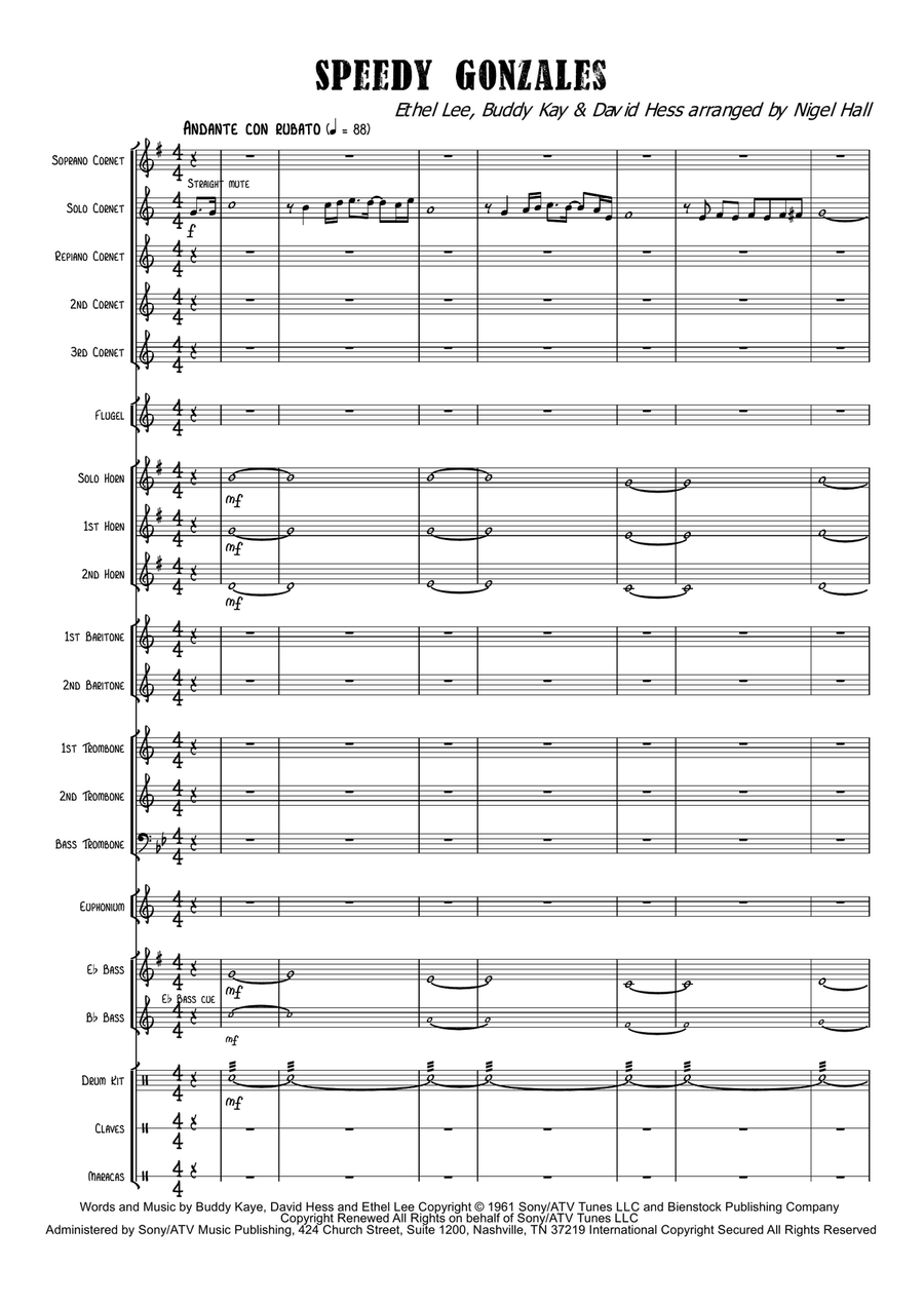 Speedy Gonzales Brass Band scores gallery preview page 2