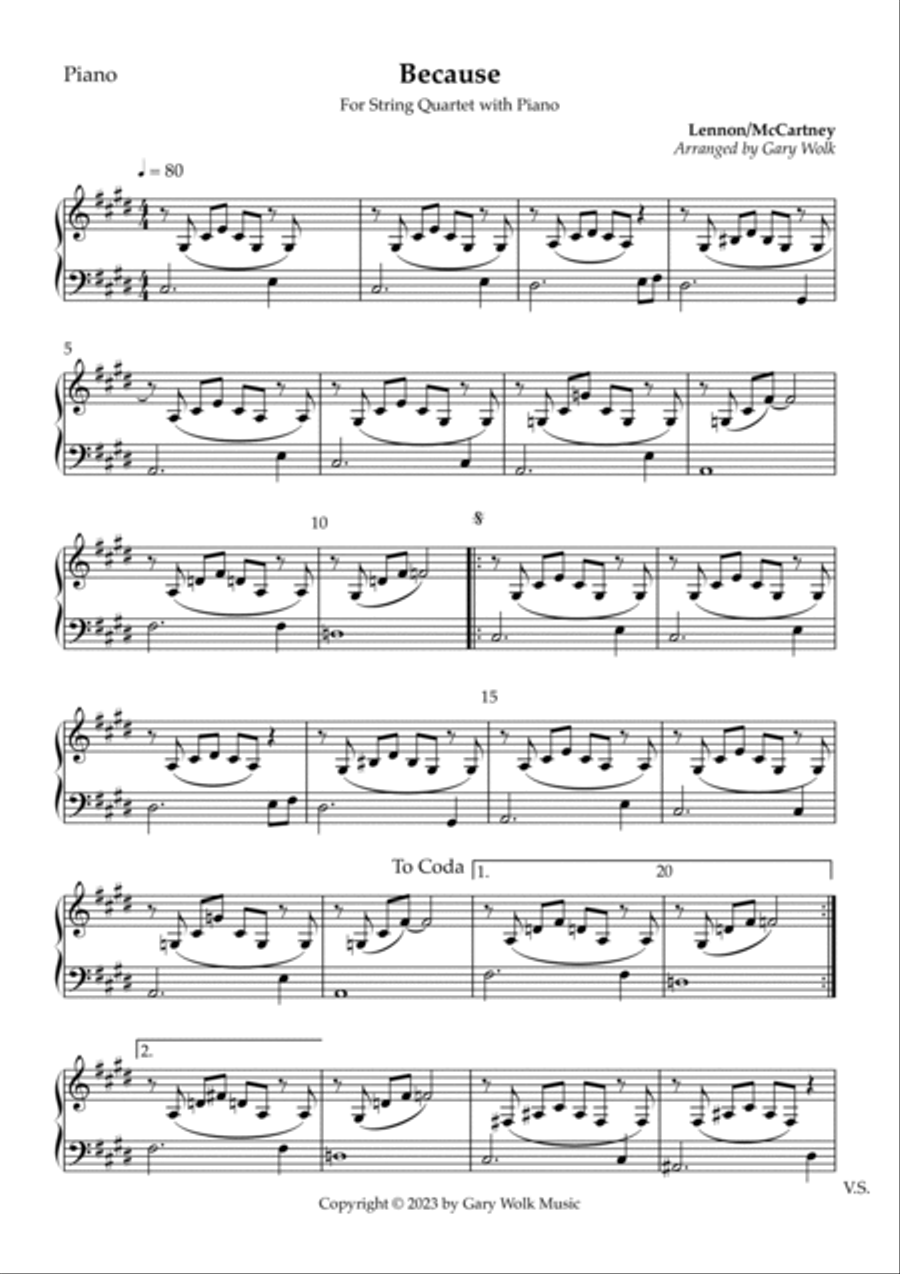 Because String Quartet scores gallery preview page 5