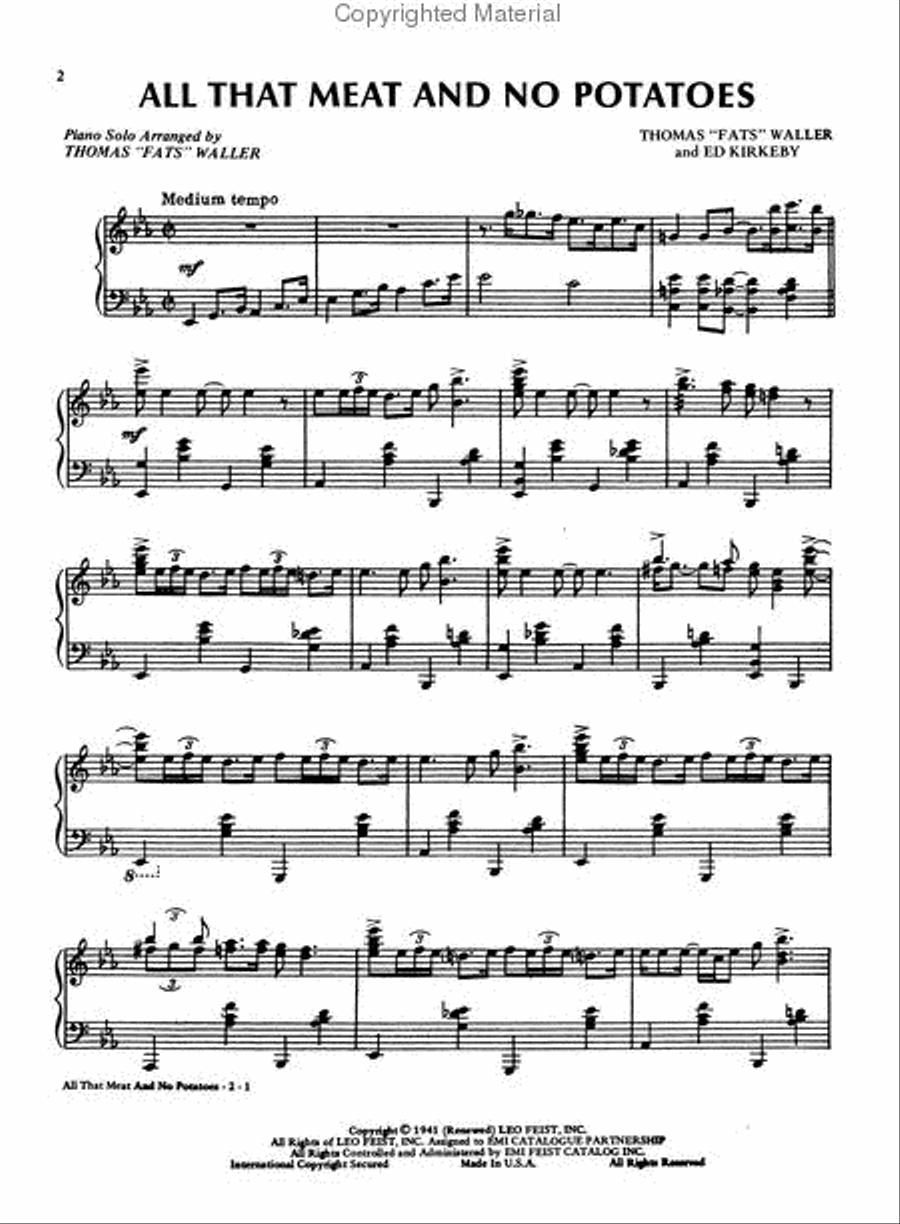 The Genius of Thomas Fats Waller Piano Solo scores gallery preview page 2