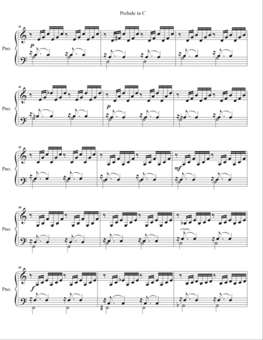 Bach Prelude in C Major (BWV 846) arr. for Two Violins & Piano Violin Solo scores gallery preview page 5