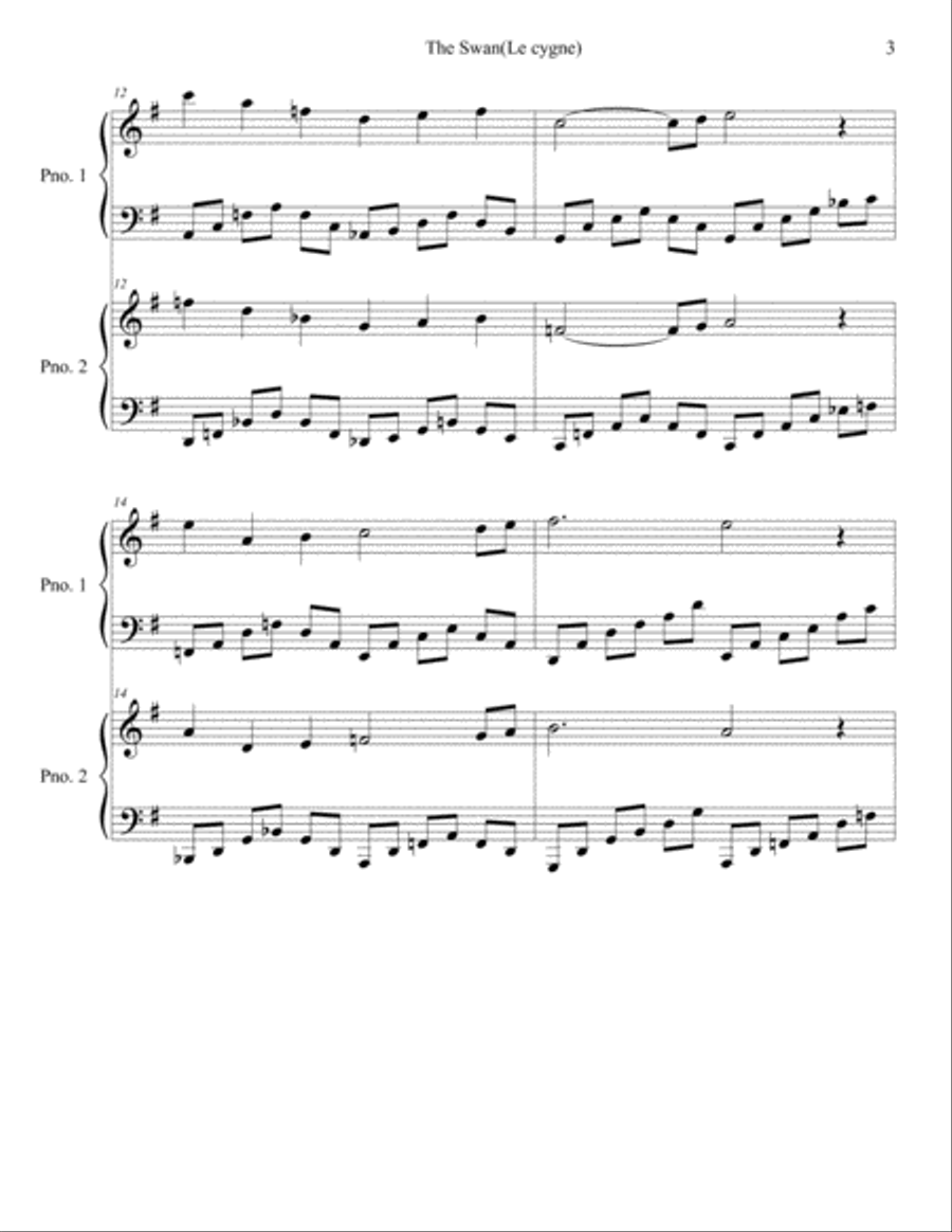 The Swan Piano scores gallery preview page 3
