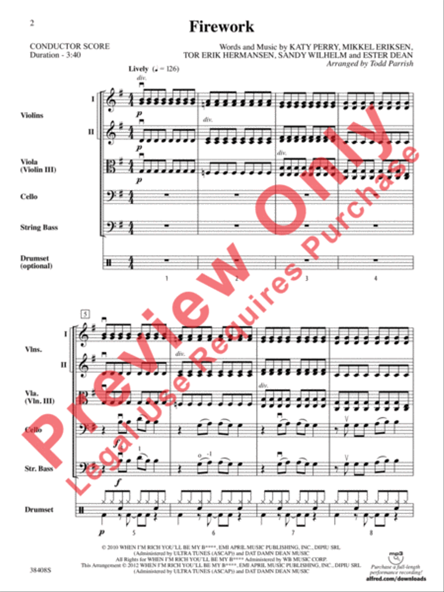 Firework String Orchestra scores gallery preview page 3