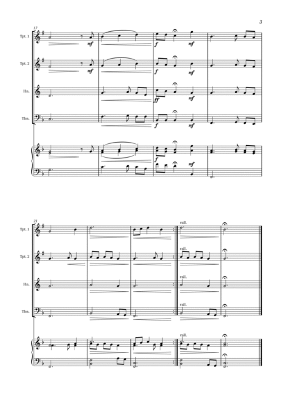 Jesus Paid It All - Brass Quartet and Piano Brass Quartet scores gallery preview page 3