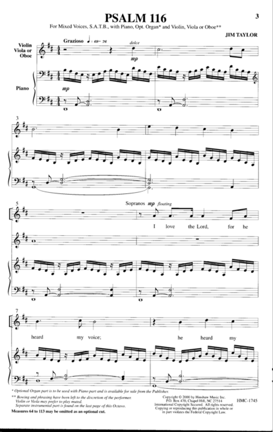 Psalm 116 4-Part scores gallery preview page 2
