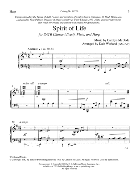 Spirit of Life (Downloadable Harp Part)