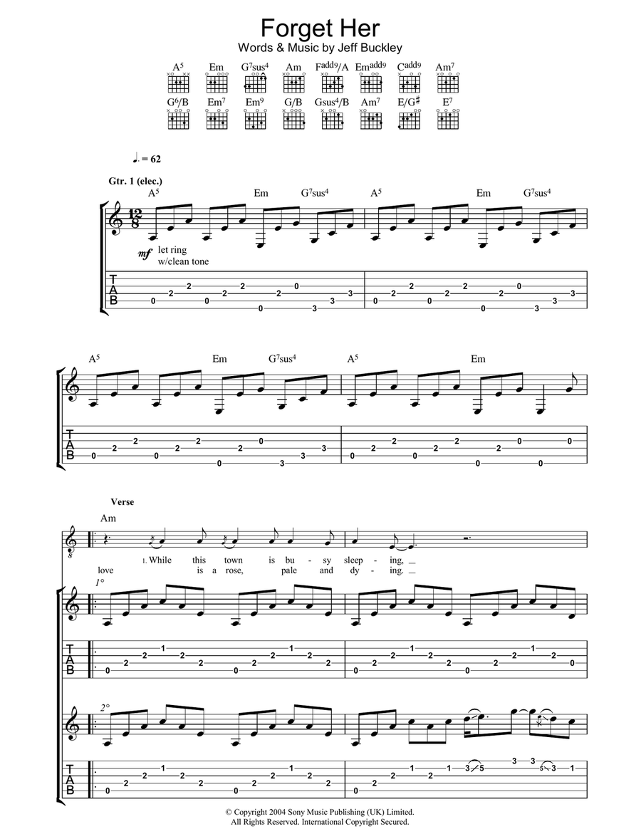 Forget Her Acoustic Guitar scores gallery preview page 1