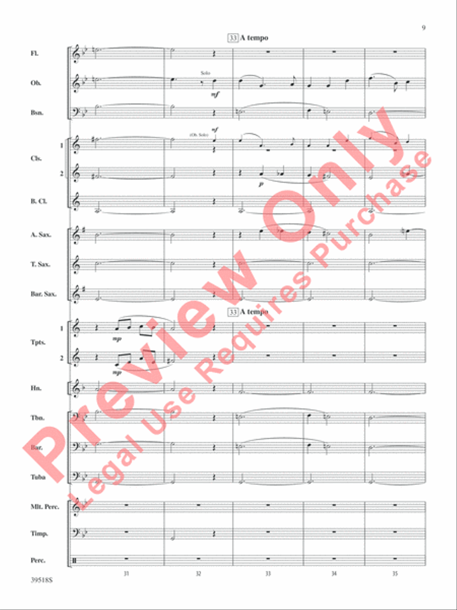Willow, Willow Willow, Willow Concert Band scores gallery preview page 9