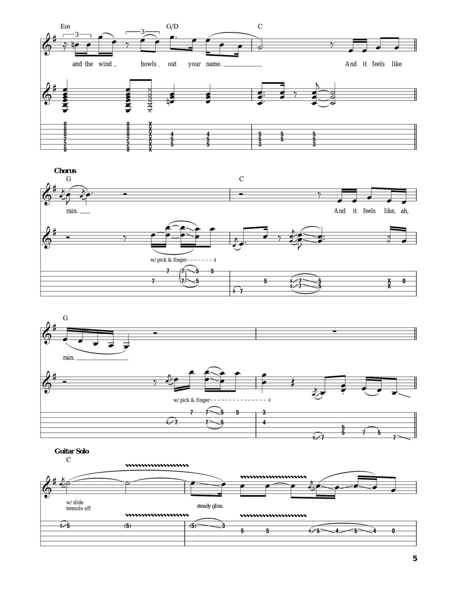 Feels Like Rain Acoustic Guitar scores gallery preview page 5