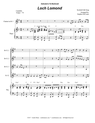 Loch Lomond (Clarinet Choir and Piano)