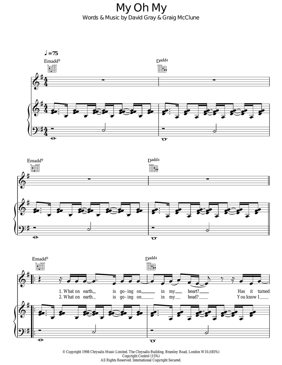 My Oh My Acoustic Guitar scores gallery preview page 1