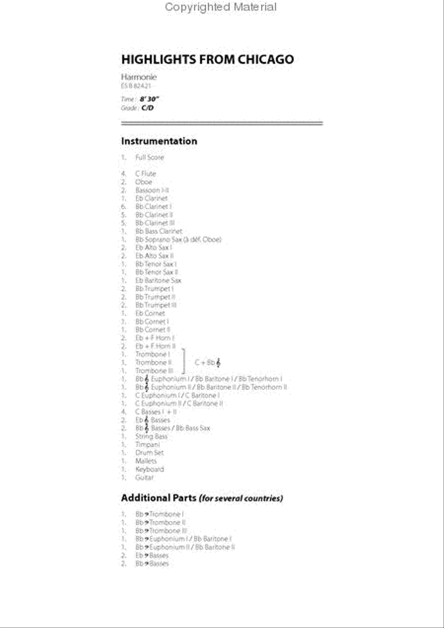 Highlights From Chicago Concert Band scores gallery preview page 2