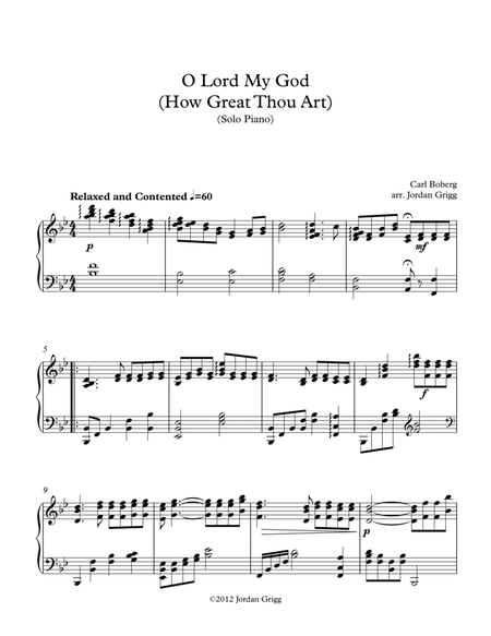 O Lord My God (How Great Thou Art) – Solo Piano image number null