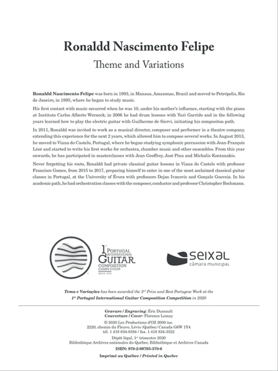Theme and Variations Theme and Variations Classical Guitar scores gallery preview page 2