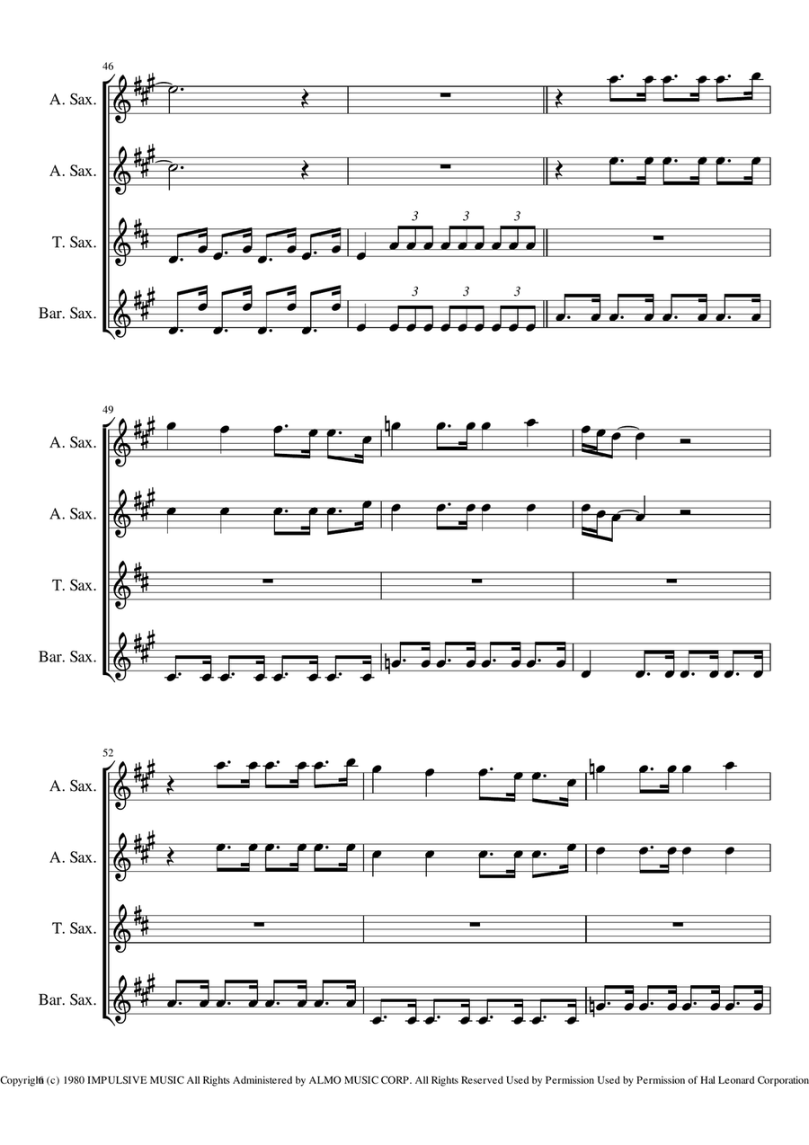 It's Still Rock And Roll To Me Woodwind Quartet scores gallery preview page 6