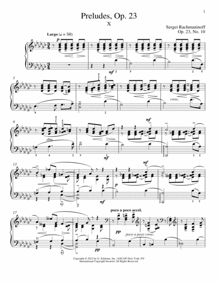 Prelude In G-Flat Major, Op. 23, No. 10