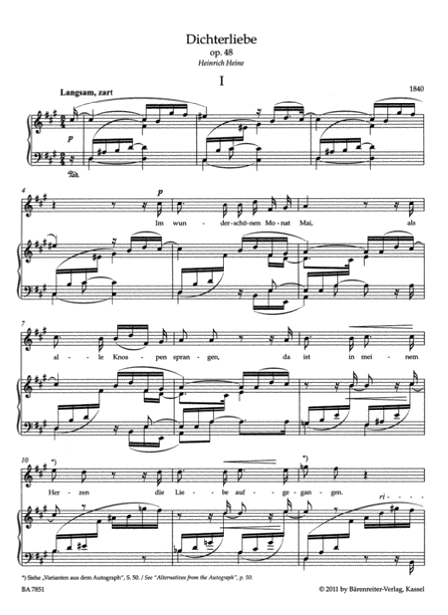 Dichterliebe for high voice, op. 48 High Voice scores gallery preview page 2