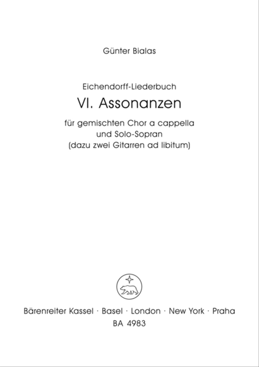 Assonanzen for Mixed Choir und Solo-Sopran 4-Part scores gallery preview page 1