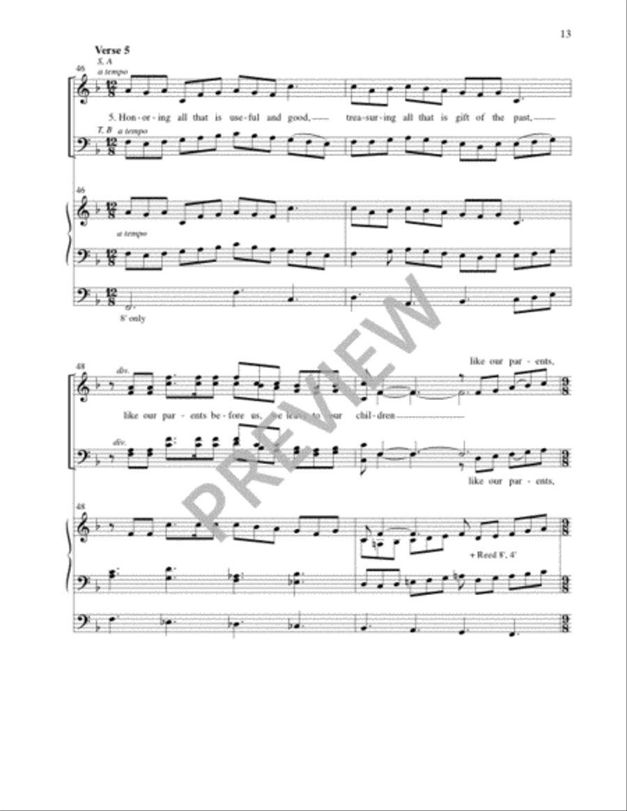 We Come Keeping Festival - Full Score and Parts 4-Part scores gallery preview page 13