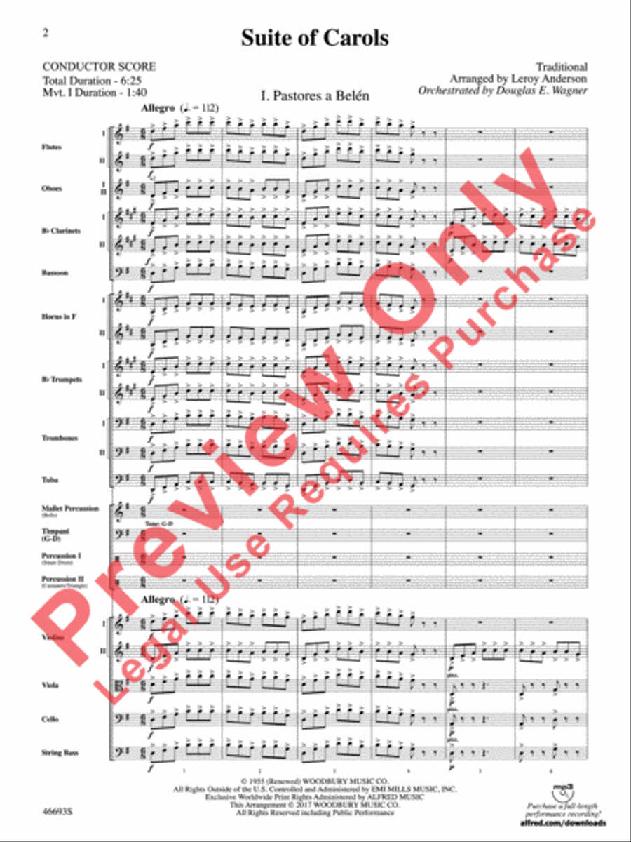 Suite of Carols Full Orchestra scores gallery preview page 3
