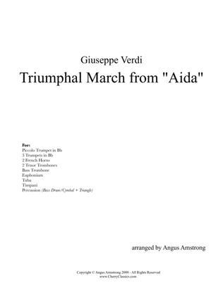 Triumphal March from "Aida" for Brass Ensemble, Timpani & Percussion