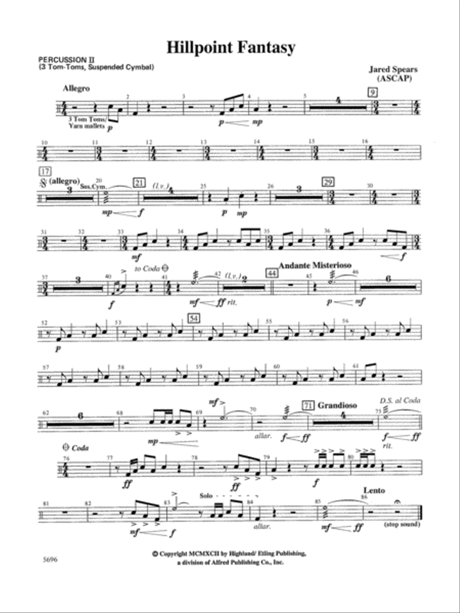 Hill Point Fantasy (Overture for Orchestra): 2nd Percussion Full Orchestra scores gallery preview page 1