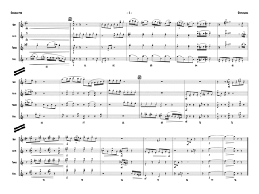 Diffusion for Sax Quartet: Score Saxophone Quartet scores gallery preview page 6