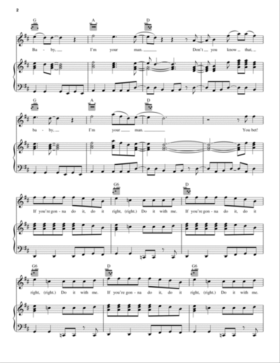 I'm Your Man Piano, Vocal, Guitar scores gallery preview page 2