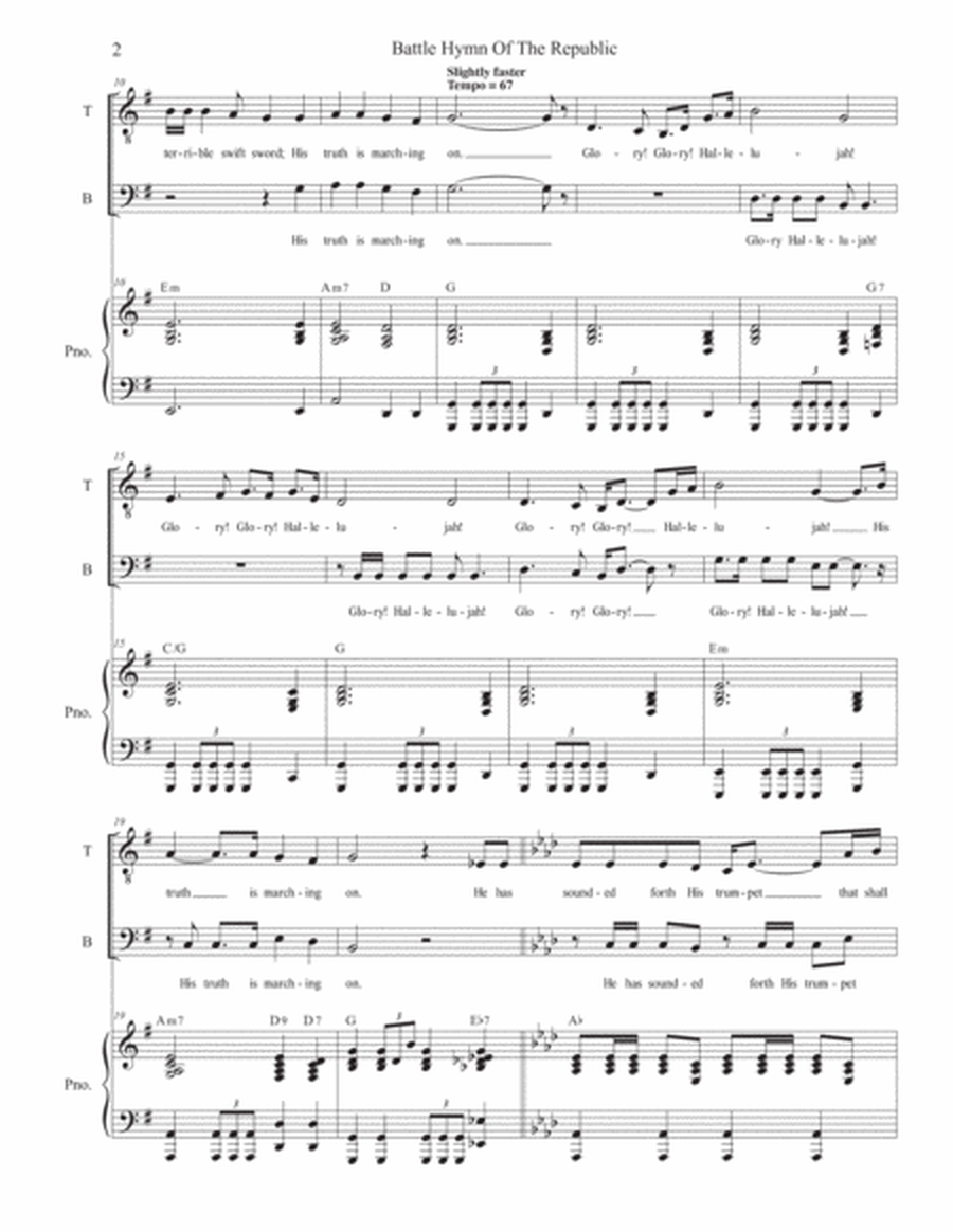 The Battle Hymn of the Republic (Duet for Tenor and Bass solo) image number null