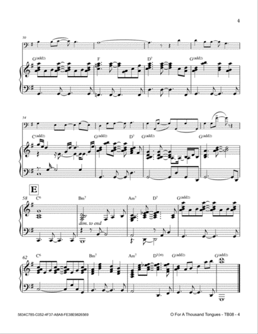 O For A Thousand Tongues O For A Thousand Tongues Piano scores gallery preview page 5