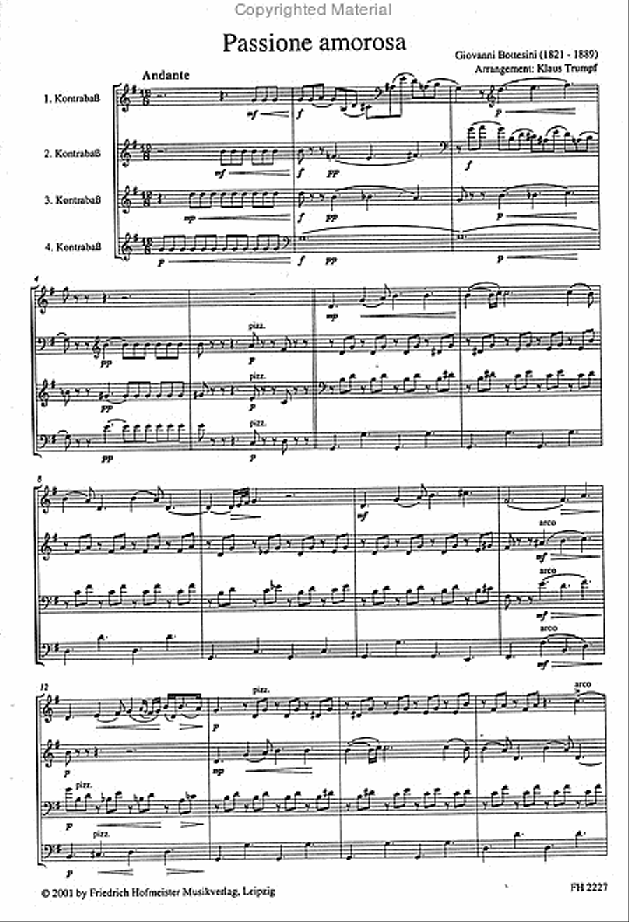 Passione amorosa Passione amorosa Double Bass scores gallery preview page 2