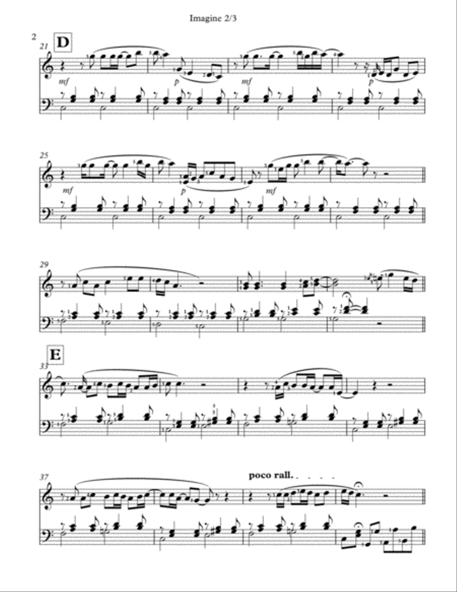 Imagine Imagine Piano Solo scores gallery preview page 2