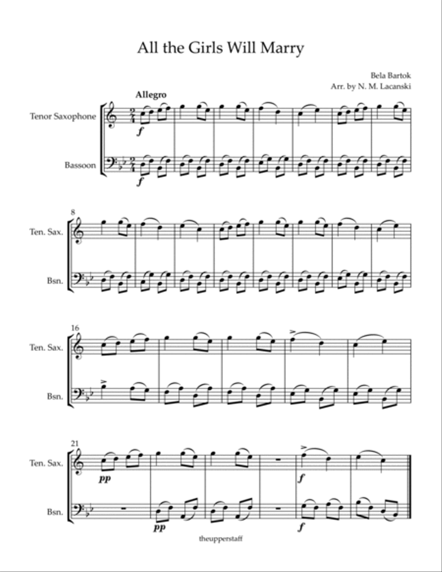 All the Girls Will Marry All the Girls Will Marry Woodwind Duet scores gallery preview page 2