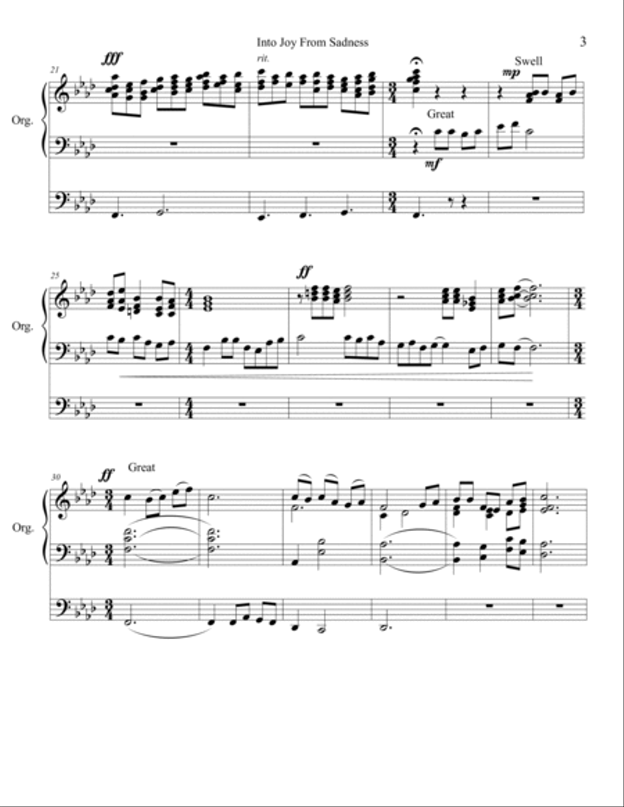 Into Joy From Sadness Organ Solo scores gallery preview page 3