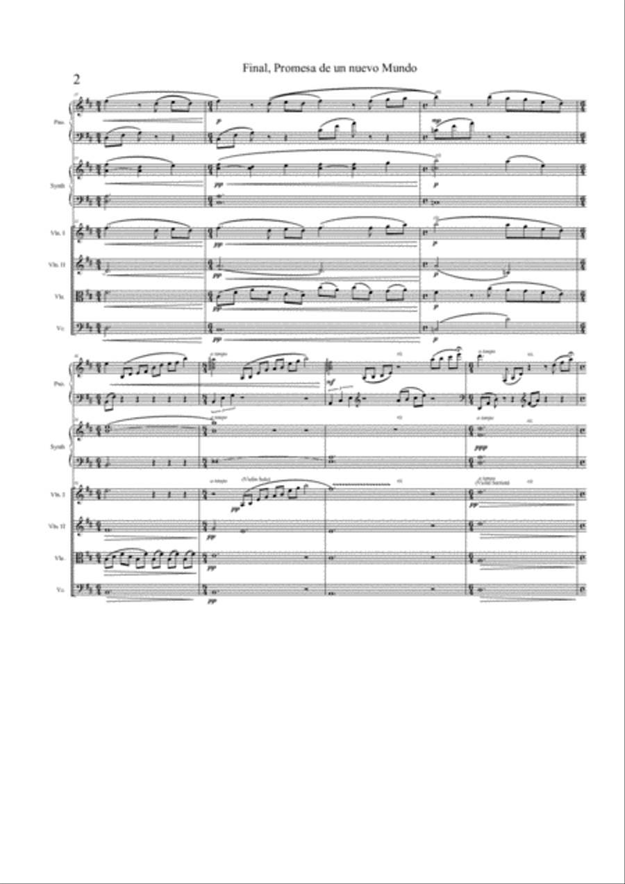 Final, Promesa de un nuevo mundo (Ending, Gramophone song) Chamber Orchestra scores gallery preview page 2