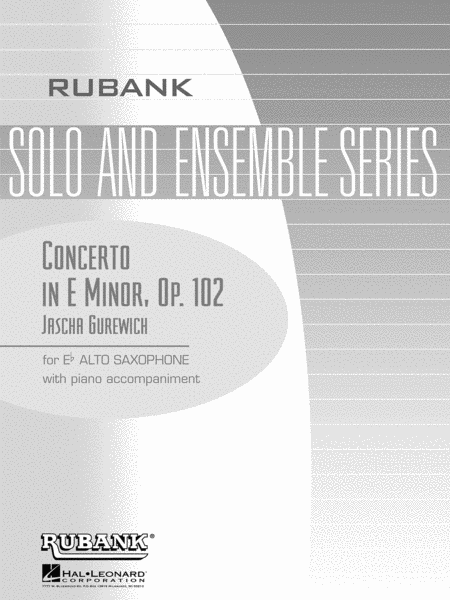 E Flat Alto Saxophone Solos With Piano - Concerto In E Minor  Piano Op 102