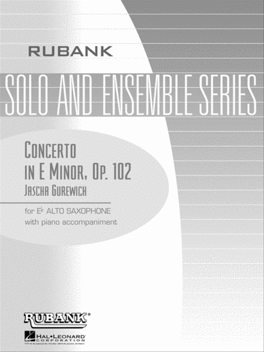Concerto in E Minor, Op. 102 Alto Saxophone scores gallery preview page 1