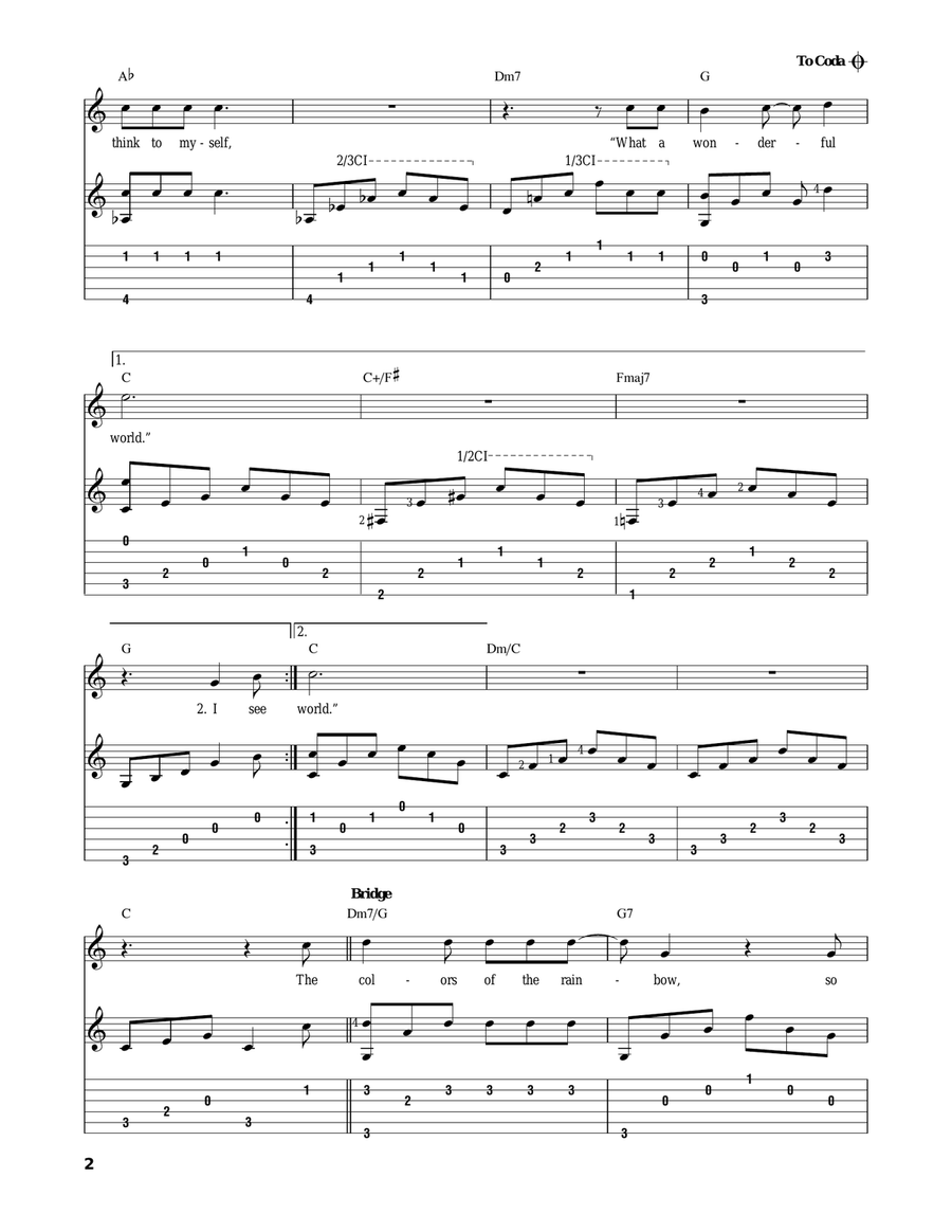 What A Wonderful World Guitar Solo scores gallery preview page 2