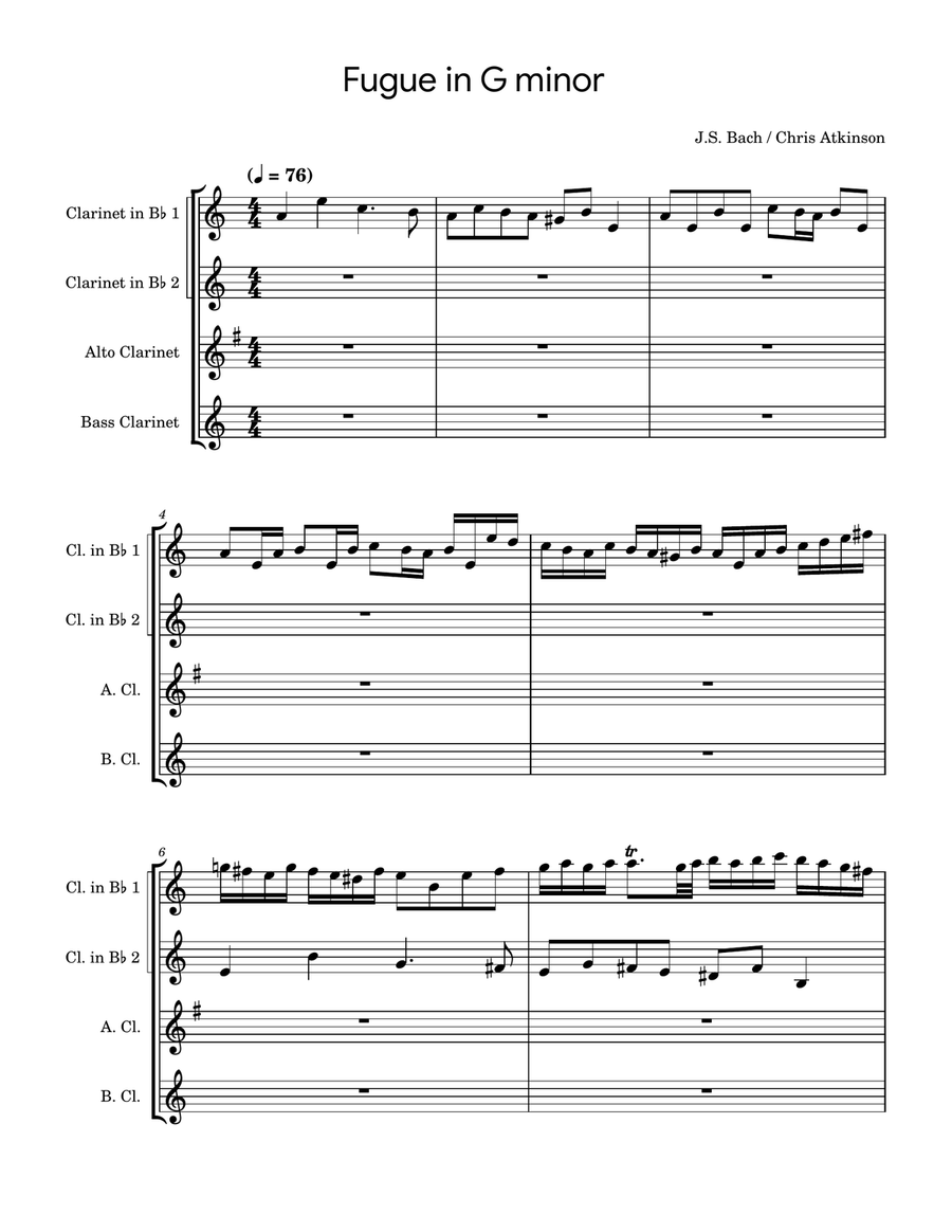 Book cover for Fugue in G minor, BWV 578