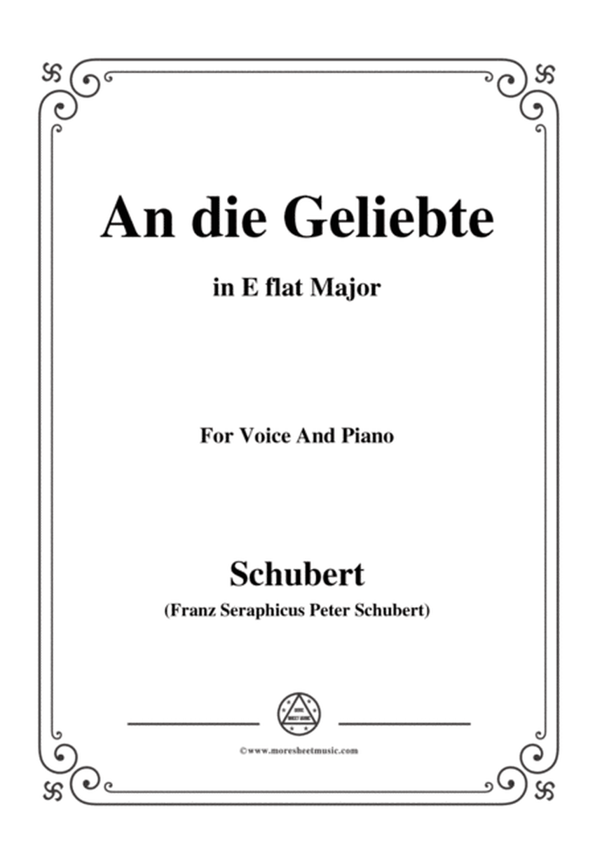 Schubert-An die Geliebte,in E flat Major,for Voice&Piano image number null