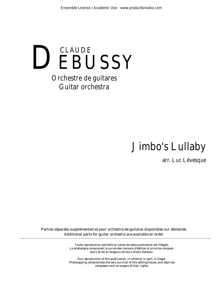Jimbo's Lullaby Guitar Ensemble scores gallery preview page 1